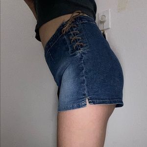 limited too shorts with leather laces